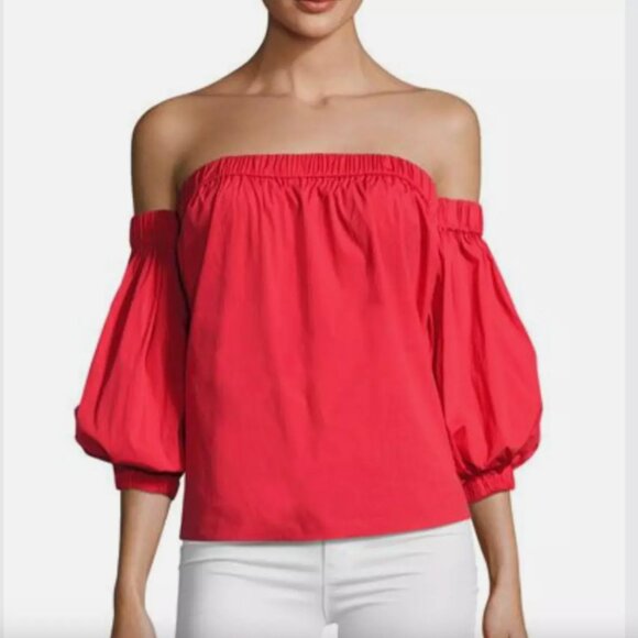 Fairytale top! Romantic red Milly off the shoulder, NWT, XS - Picture 1 of 9